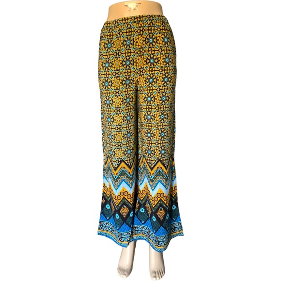 Multicolour Yellow Wide Leg Pants Size S - Picture 7 of 11